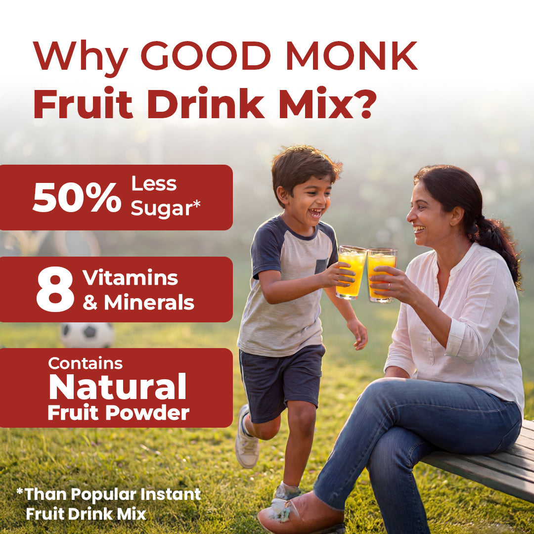 Instant Fruit Drink Mix - Natural Mango Powder, 50% Less Sugar, With 8 Vitamins & Minerals