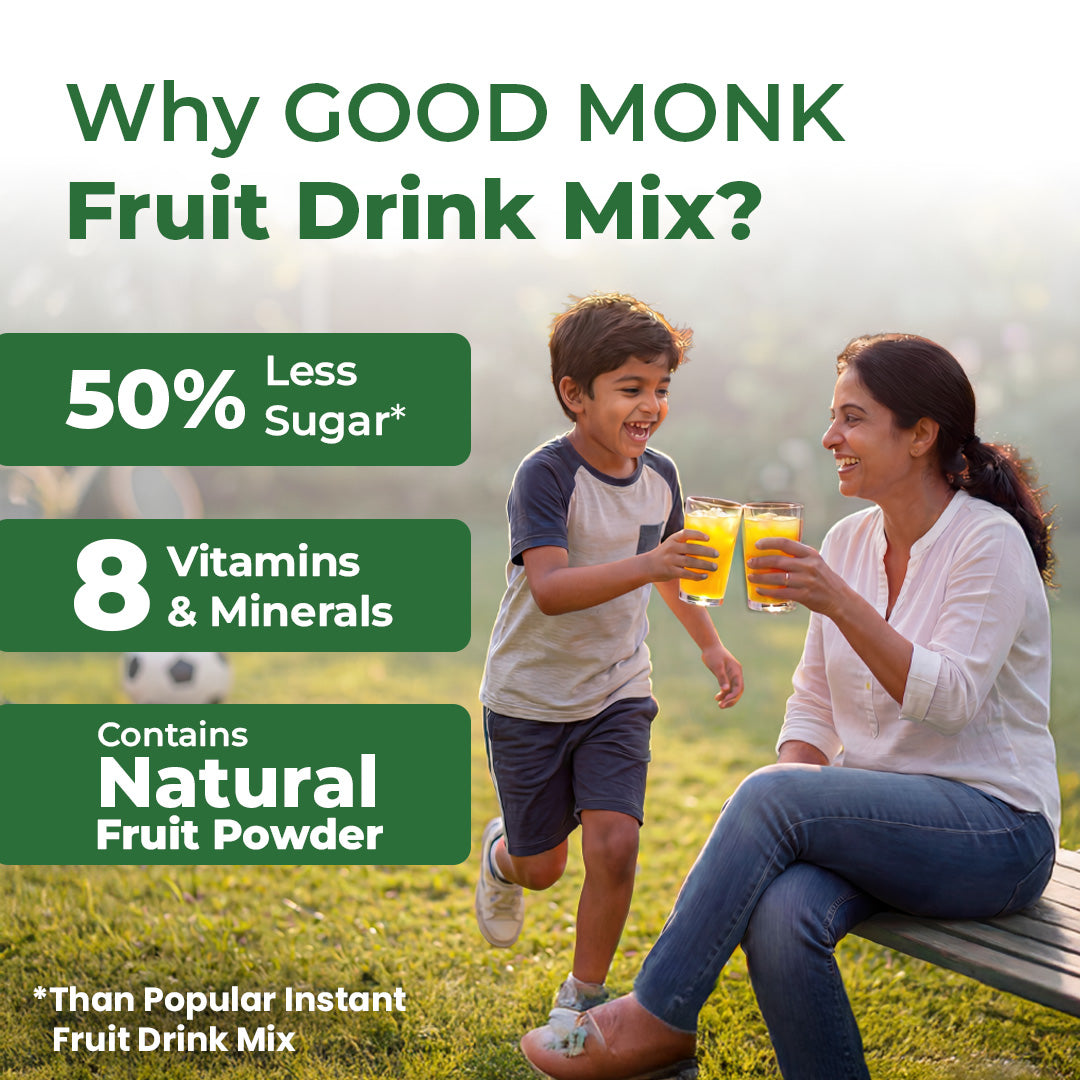Instant Fruit Drink Mix - Natural Pineapple Powder, 50% Less Sugar, With 8 Vitamins & Minerals
