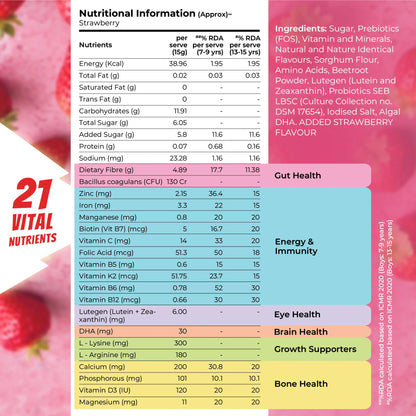 Good Monk Superheroes Milk Mix (Strawberry): Improves Energy, Immunity, Brain, Eye & Gut Health