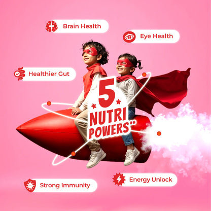 Good Monk Superheroes Milk Mix (Strawberry): Improves Energy, Immunity, Brain, Eye & Gut Health
