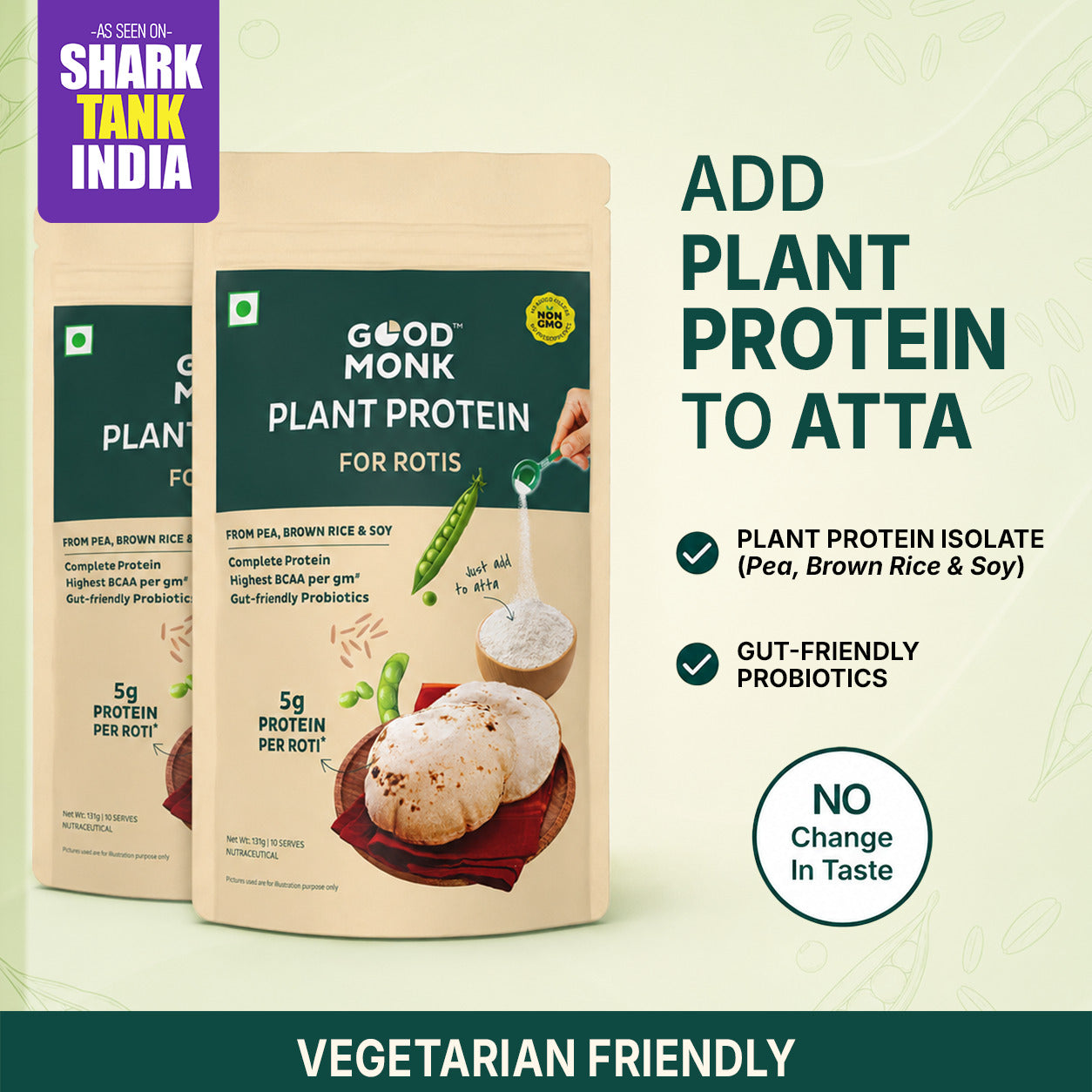 Plant Protein Powder for Rotis - Add to Atta