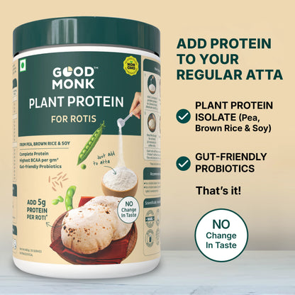 Plant Protein for Rotis: 5 gm Protein per Roti with No Change in Taste (For Family)