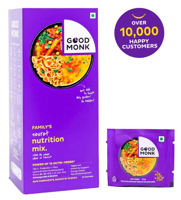 Family Nutrition Mix (Add to Food): Improves Gut Health, Daily Energy & Immunity - 15 Sachets 15 Sachets